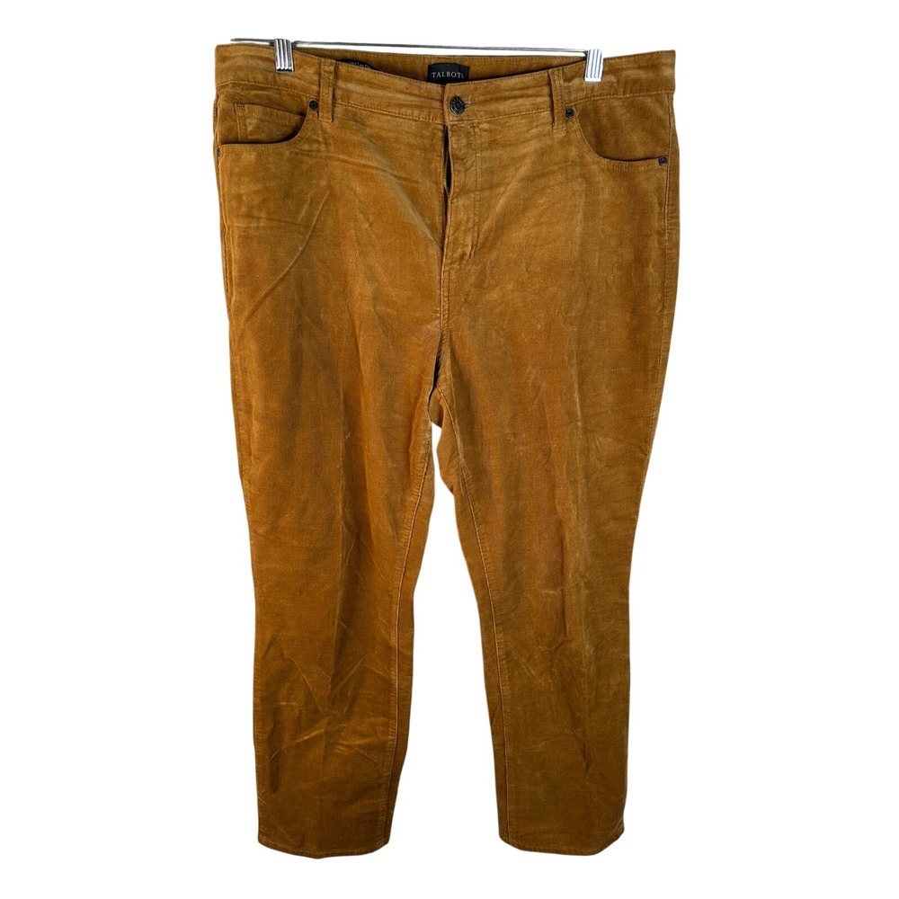 Talbots Women's Brown Corduroy Classic Academia Straight Leg‎ Pant Size 16P